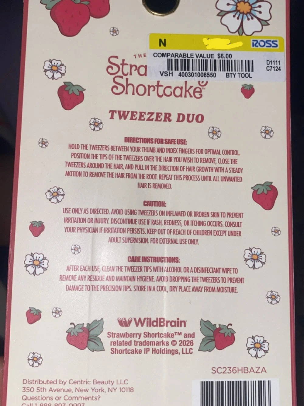 Pink Tweezers Duo -  Strawberry Shortcake Accessory
